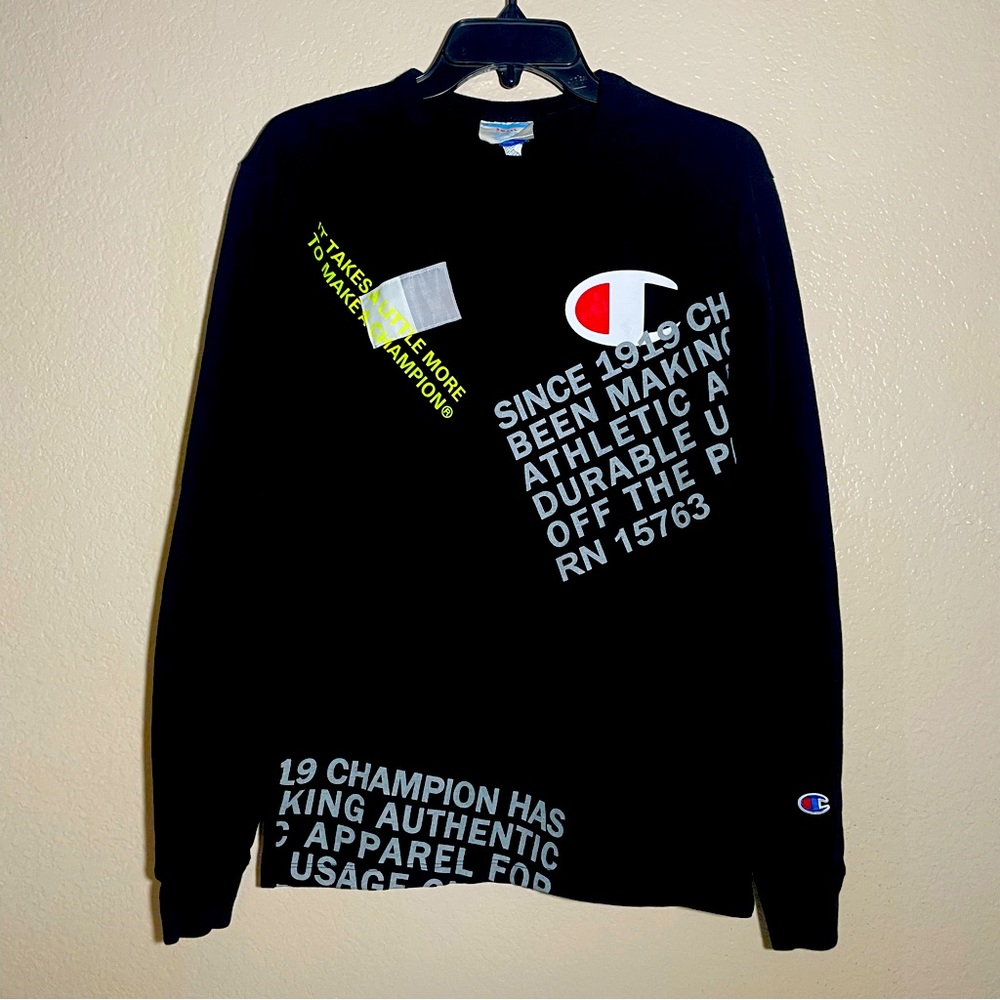 Y2K CHAMPION Long Sleeve Shirt “It Takes A Little More To Make A Champion” Small